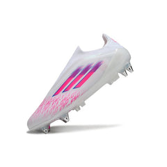 Chuteira Campo Molhado SG Adidas F50 Elite Sem Cadarço Branca e Rosa