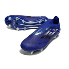 Chuteira Campo Molhado SG Adidas F50 Elite Sem Cadarço Azul