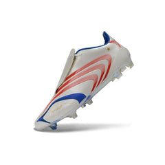 Chuteira Campo FG Adidas F50 Sem Cadarço Elite Branco, Azul e Laranja