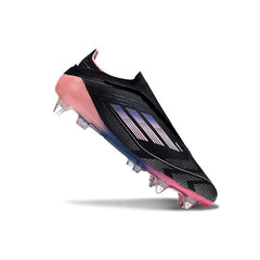 Chuteira Campo Molhado SG Adidas F50 Elite Sem Cadarço Preta e Rosa Infantil