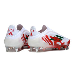 Chuteira Campo Molhado SG Adidas F50 Elite Sem Cadarço Branca e Vermelha