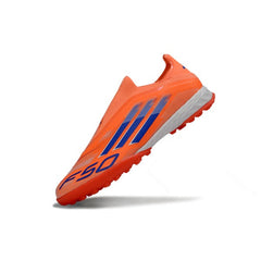 Chuteira Society TF Adidas F50 Sem Cadarço Elite Pack Coral Blaze