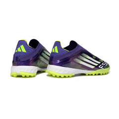 Chuteira Society TF Adidas F50 Sem Cadarço Elite Roxa e Branca