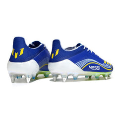 Chuteira Campo Molhado SG Adidas F50 Primeknit Elite Azul Messi
