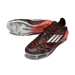 Chuteira Campo Molhado SG Adidas F50 Primeknit Elite Marrom e Vermelha