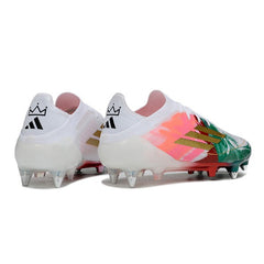 Chuteira Campo Molhado SG Adidas F50 Primeknit Elite Branca, Verde e Vermelha