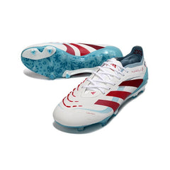 Chuteira Campo FG Adidas Predator 25 Elite Branca, Vermelha e Azul