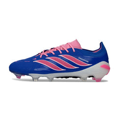 Chuteira Campo FG Adidas Predator 26 Elite Azul, Rosa e Branca