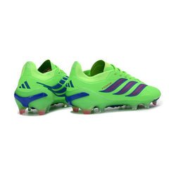 Chuteira Campo FG Adidas Predator 26 Elite Verde Fluorescente e Azul
