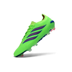 Chuteira Campo FG Adidas Predator 26 Elite Verde Fluorescente e Azul