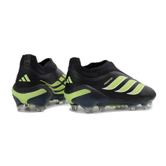 Chuteira Campo FG Adidas Predator 26 Elite Sem Cadarço Preta e Verde