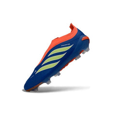 Chuteira Campo FG Adidas Predator 26 Elite Sem Cadarço Azul e Laranja