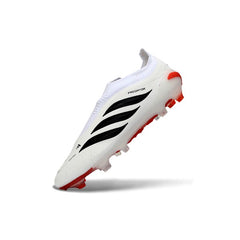 Chuteira Campo FG Adidas Predator 26 Elite Sem Cadarço Branca, Laranja e Preta