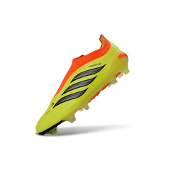 Chuteira Campo FG Adidas Predator 26 Elite Sem Cadarço Amarela e Laranja