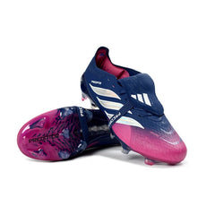 Chuteira Campo FG Adidas Predator 26 Elite Com Língua Rosa e Roxa Infantil