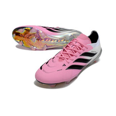 Chuteira Campo FG Adidas Predator 26 Elite Rosa e Branca