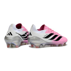 Chuteira Campo FG Adidas Predator 26 Elite Rosa e Branca