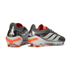 Chuteira Campo FG Adidas Predator 26 Elite Cinza, Laranja e Branca