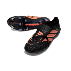 Chuteira Campo FG Adidas Predator 26 Elite Com Língua Preta e Laranja