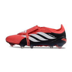 Chuteira Campo FG Adidas Predator 26 Elite Com Língua Preta e Vermelha