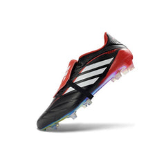 Chuteira Campo FG Adidas Predator 26 Elite Com Língua Preto e Vermelho
