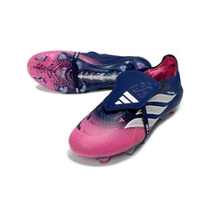 Chuteira Campo FG Adidas Predator 26 Elite Com Língua Azul e Rosa