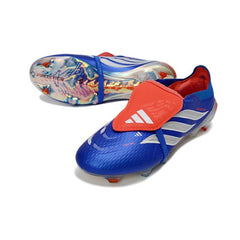 Chuteira Campo FG Adidas Predator 26 Elite Com Língua Azul e Prateada