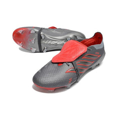 Chuteira Campo FG Adidas Predator 26 Elite Com Língua Cinza e Laranja