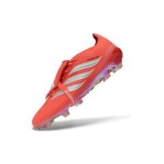 Chuteira Campo FG Adidas Predator 26 Elite Com Língua Laranja e Branco