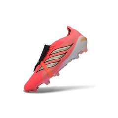 Chuteira Campo FG Adidas Predator 26 Elite Com Língua Rosa e Preto