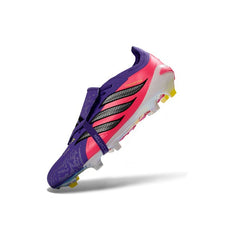Chuteira Campo FG Adidas Predator 26 Elite Com Língua Rosa e Roxa Infantil