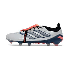 Chuteira Campo FG Adidas Predator 26 Elite Com Língua Prateada e Laranja