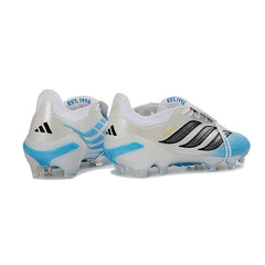 Chuteira Campo FG Adidas Predator 26 Elite Com Língua Branca e Azul