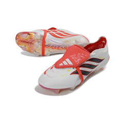 Chuteira Campo FG Adidas Predator 26 Elite Com Língua Branca e Laranja