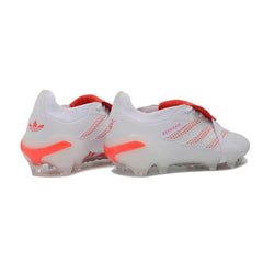 Chuteira Campo FG Adidas Predator 26 Elite Com Língua Branco e Laranja