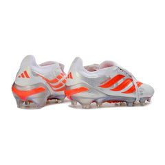 Chuteira Campo FG Adidas Predator 26 Elite Com Língua Branco e Laranja