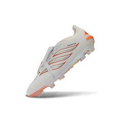 Chuteira Campo FG Adidas Predator 26 Elite Com Língua Branco e Laranja
