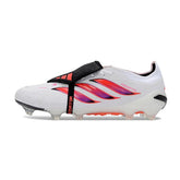 Chuteira Campo FG Adidas Predator 26 Elite Com Língua Branca, Roxa e Preta