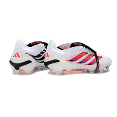 Chuteira Campo FG Adidas Predator 26 Elite Com Língua Branca, Roxa e Preta