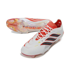 Chuteira Campo FG Adidas Predator 26 Elite Branca e Laranja