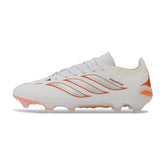 Chuteira Campo FG Adidas Predator 26 Elite Branco, Preto e Laranja