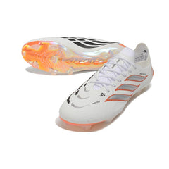 Chuteira Campo FG Adidas Predator 26 Elite Branco, Preto e Laranja
