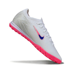 Chuteira Society TF Nike Zoom Mercurial Vapor 16 Elite Branca Rosa e Azul