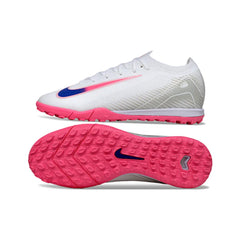 Chuteira Society TF Nike Zoom Mercurial Vapor 16 Elite Branca Rosa e Azul