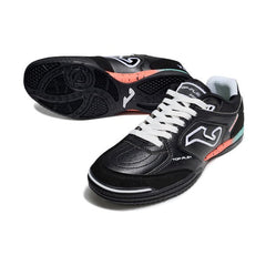 Chuteira Futsal IC Joma Top Flex 24 Preta Azul-Clara e Rosa