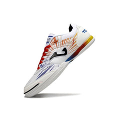 Chuteira Futsal IC Joma Top Flex 24 Branca, Azul e Laranja