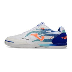 Chuteira Futsal IC Joma Top Flex 24 Branca e Azul Indoor