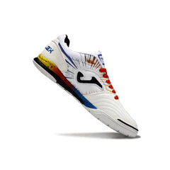 Chuteira Futsal IC Joma Top Flex Rebound Branca Vermelha e Azul
