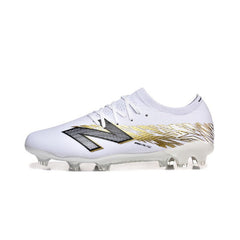 Chuteira Campo FG New Balance Furon Team V8 Branca e Dourada