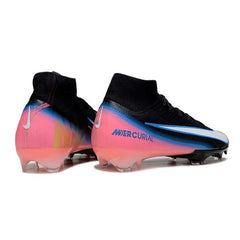 Chuteira Campo FG Nike Air Zoom Mercurial Superfly 10 Elite Preta, Rosa e Azul